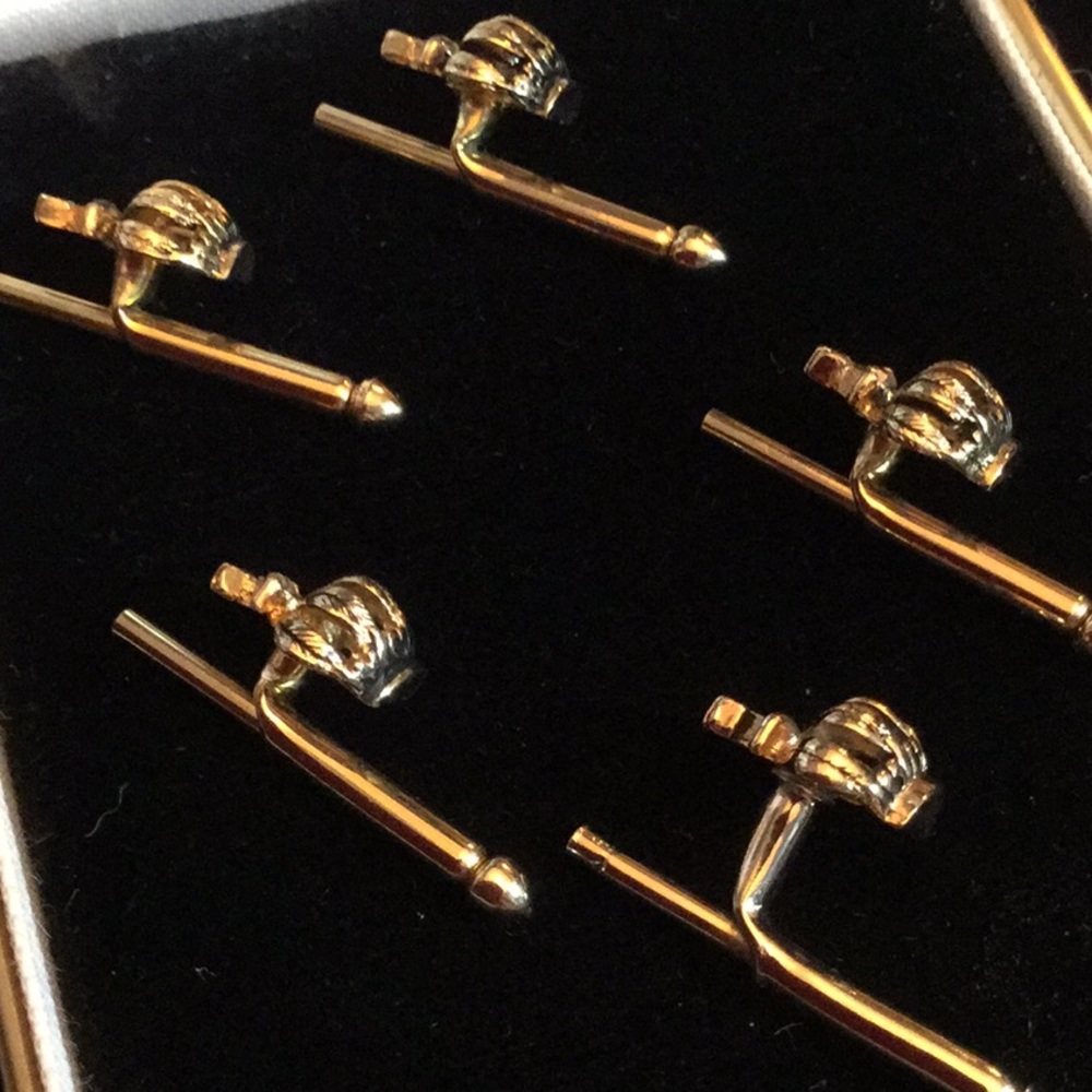 Antique CROWNS French Cufflinks or Fasteners - Picture 3 of 6